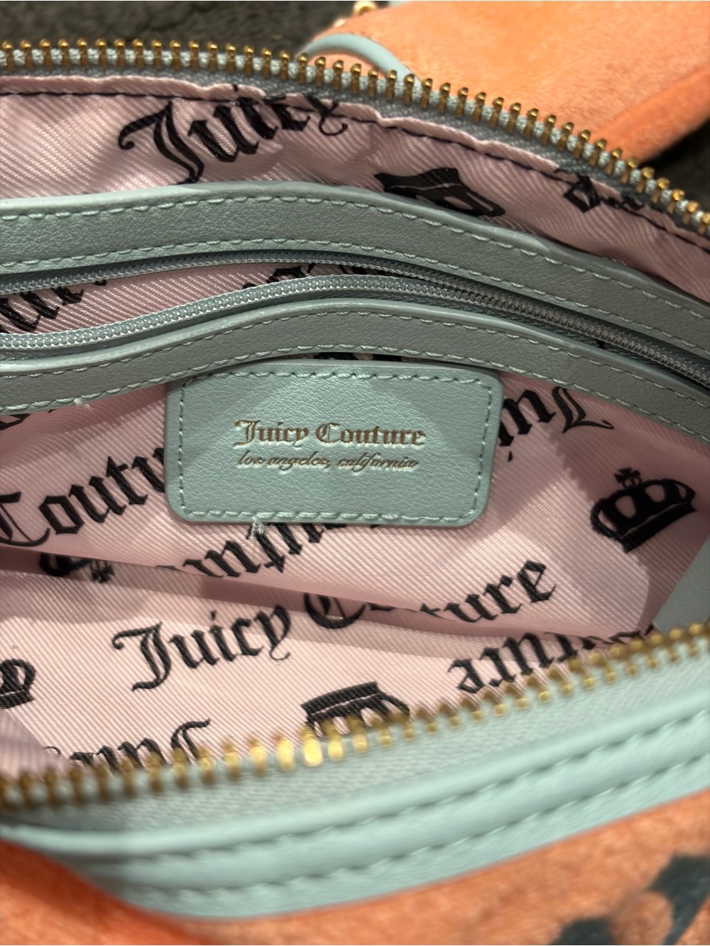 NWOT Juicy Couture Orange Terry Mini Shoulder Bag with Mini bag - Picture 5 of 6